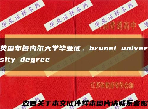 英国布鲁内尔大学毕业证，brunel university degree缩略图