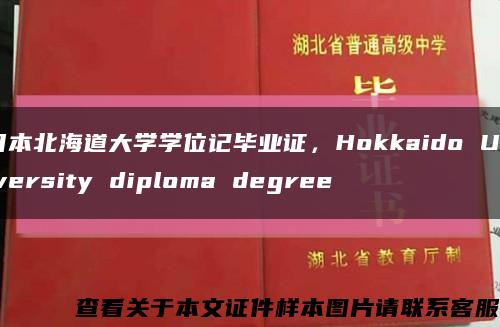 日本北海道大学学位记毕业证，Hokkaido University diploma degree缩略图