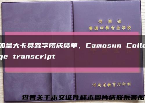 加拿大卡莫森学院成绩单，Camosun College transcript缩略图