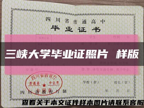 三峡大学毕业证照片 样版缩略图