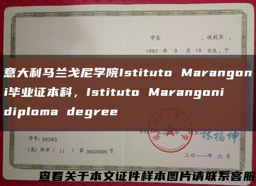 意大利马兰戈尼学院Istituto Marangoni毕业证本科，Istituto Marangoni diploma degree缩略图