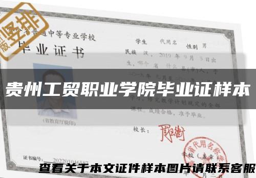 贵州工贸职业学院毕业证样本缩略图