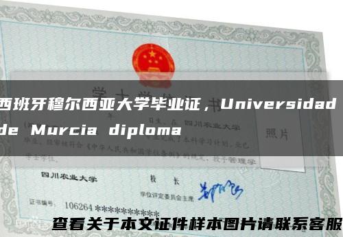 西班牙穆尔西亚大学毕业证，Universidad de Murcia diploma缩略图