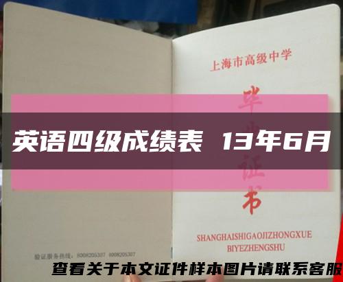 英语四级成绩表 13年6月缩略图
