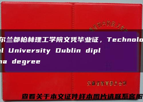 爱尔兰都柏林理工学院文凭毕业证，Technological University Dublin diploma degree缩略图