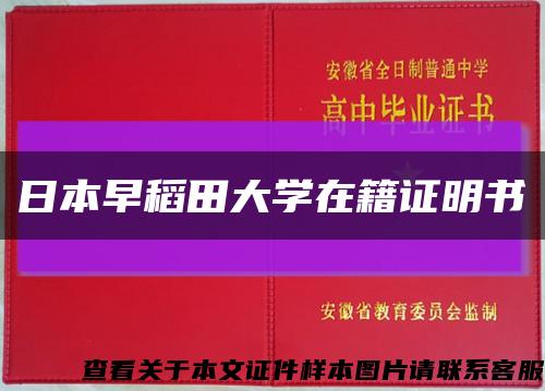 日本早稻田大学在籍证明书缩略图
