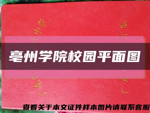 亳州学院校园平面图缩略图