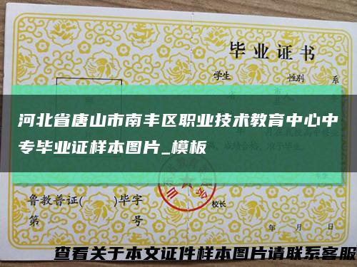 河北省唐山市南丰区职业技术教育中心中专毕业证样本图片_模板缩略图