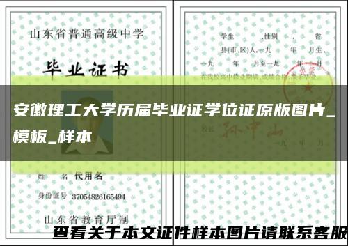 安徽理工大学历届毕业证学位证原版图片_模板_样本缩略图