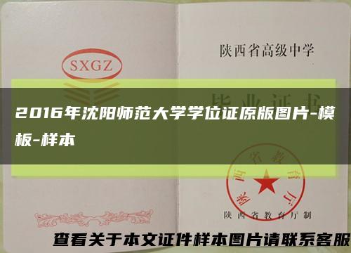 2016年沈阳师范大学学位证原版图片-模板-样本缩略图