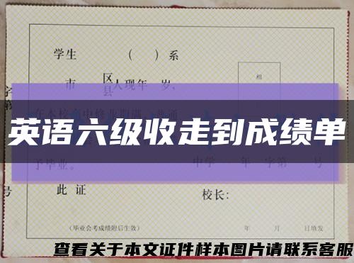 英语六级收走到成绩单缩略图