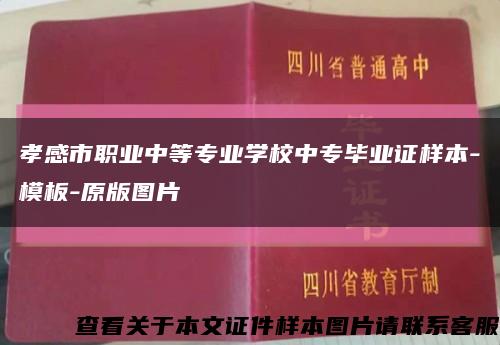 孝感市职业中等专业学校中专毕业证样本-模板-原版图片缩略图
