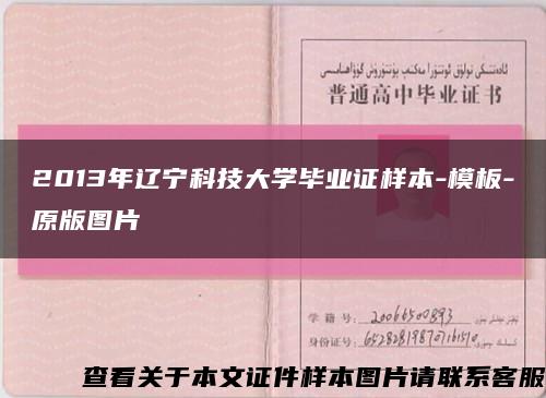2013年辽宁科技大学毕业证样本-模板-原版图片缩略图