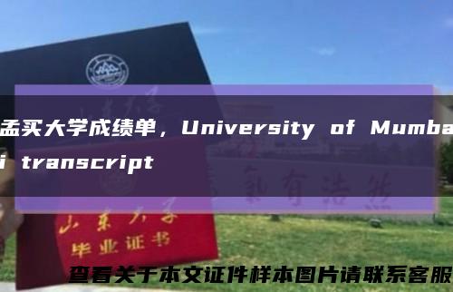 孟买大学成绩单，University of Mumbai transcript缩略图