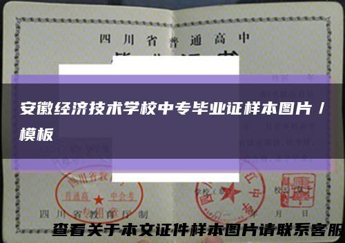 安徽经济技术学校中专毕业证样本图片／模板缩略图