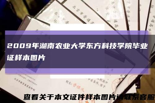 2009年湖南农业大学东方科技学院毕业证样本图片缩略图