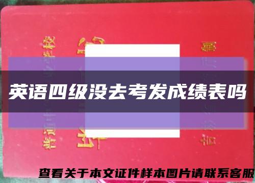 英语四级没去考发成绩表吗缩略图