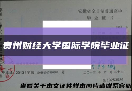 贵州财经大学国际学院毕业证缩略图