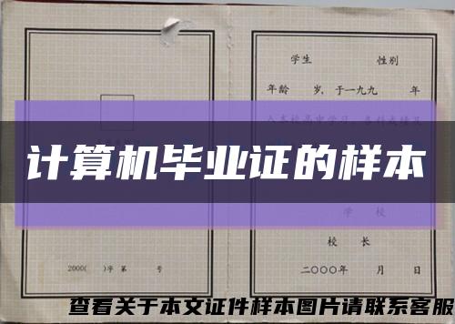 计算机毕业证的样本缩略图
