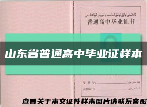 山东省普通高中毕业证样本缩略图