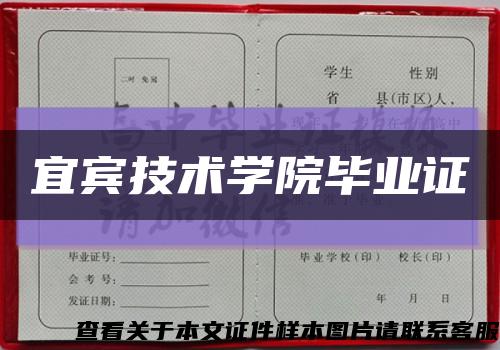 宜宾技术学院毕业证缩略图