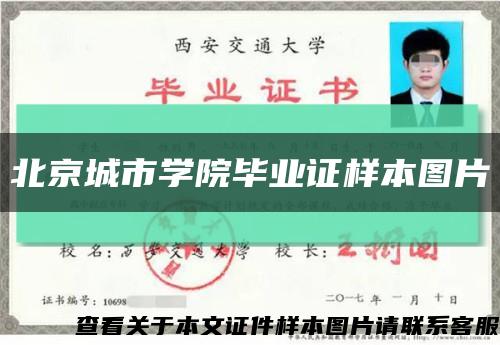 北京城市学院毕业证样本图片缩略图