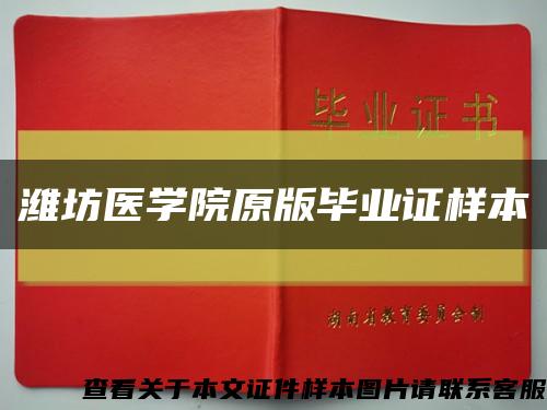潍坊医学院原版毕业证样本缩略图