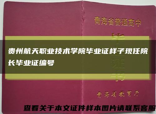 贵州航天职业技术学院毕业证样子现任院长毕业证编号缩略图