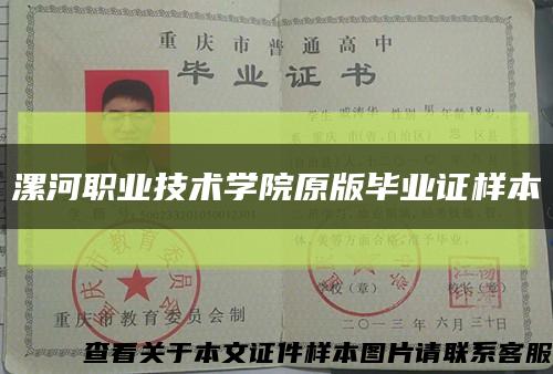 漯河职业技术学院原版毕业证样本缩略图