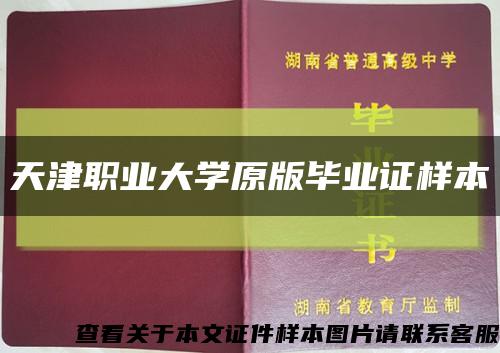 天津职业大学原版毕业证样本缩略图