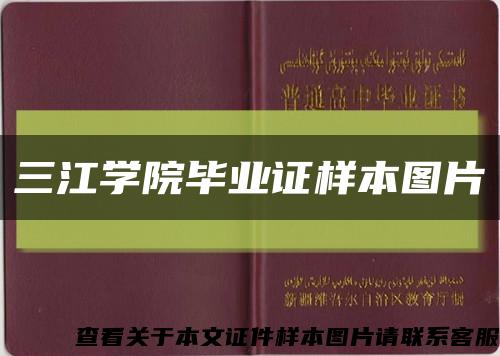 三江学院毕业证样本图片缩略图