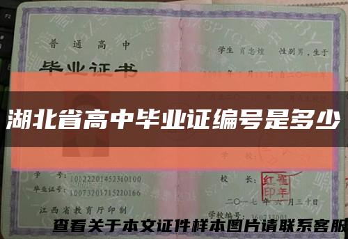 湖北省高中毕业证编号是多少缩略图