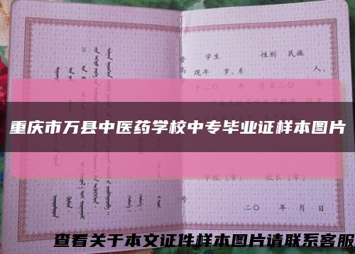 重庆市万县中医药学校中专毕业证样本图片缩略图
