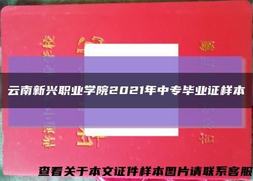 云南新兴职业学院2021年中专毕业证样本缩略图