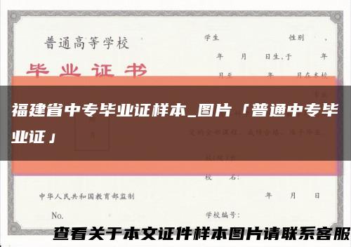 福建省中专毕业证样本_图片「普通中专毕业证」缩略图