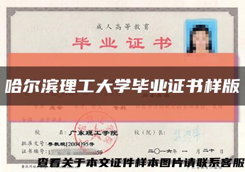 哈尔滨理工大学毕业证书样版缩略图