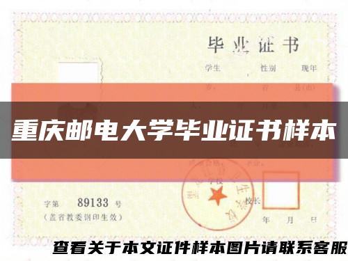 重庆邮电大学毕业证书样本缩略图