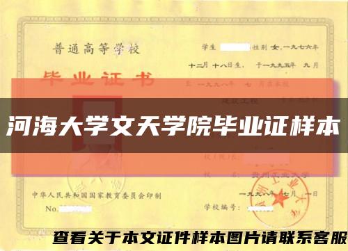 河海大学文天学院毕业证样本缩略图
