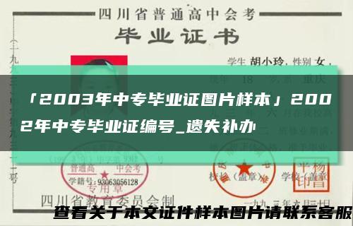 「2003年中专毕业证图片样本」2002年中专毕业证编号_遗失补办缩略图