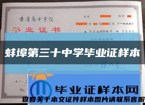 蚌埠第三十中学毕业证样本缩略图