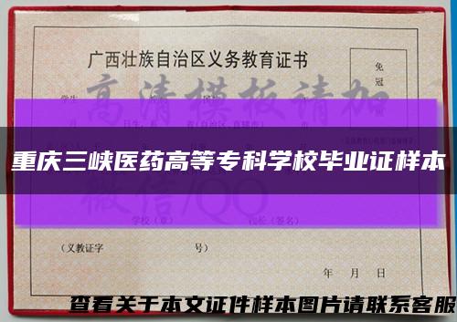 重庆三峡医药高等专科学校毕业证样本缩略图