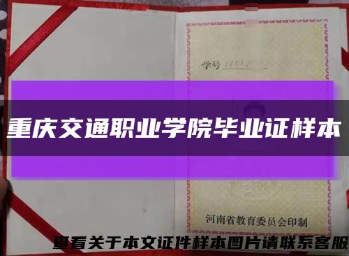 重庆交通职业学院毕业证样本缩略图
