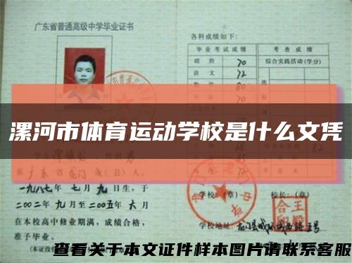 漯河市体育运动学校是什么文凭缩略图