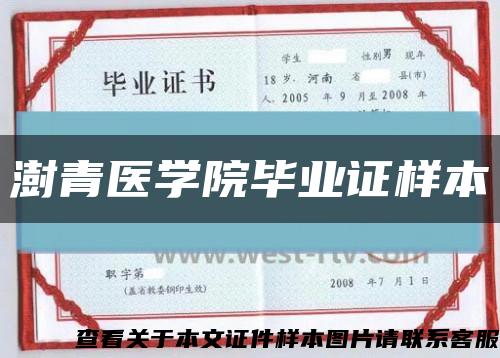 澍青医学院毕业证样本缩略图