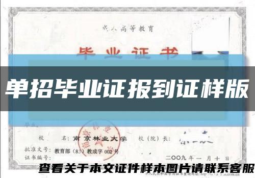单招毕业证报到证样版缩略图