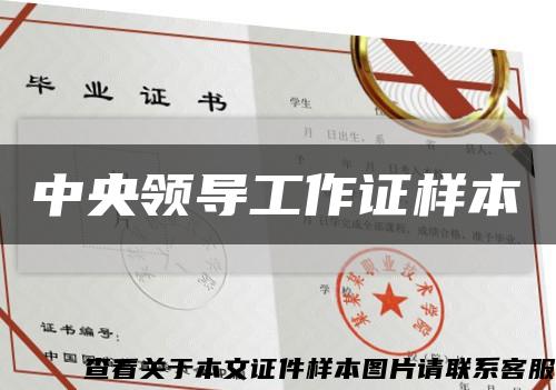 中央领导工作证样本缩略图