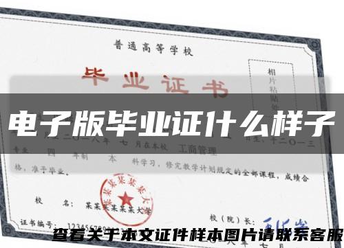 电子版毕业证什么样子缩略图