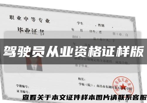 驾驶员从业资格证样版缩略图