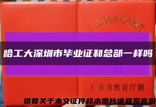 哈工大深圳市毕业证和总部一样吗缩略图