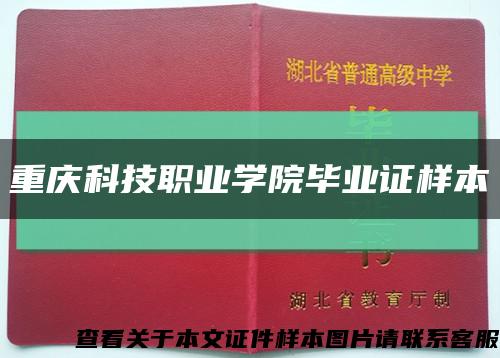 重庆科技职业学院毕业证样本缩略图